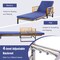 Costway Patio Cushioned Chaise Lounge Chair Adjustable Reclining Lounger Navy 800 lbs